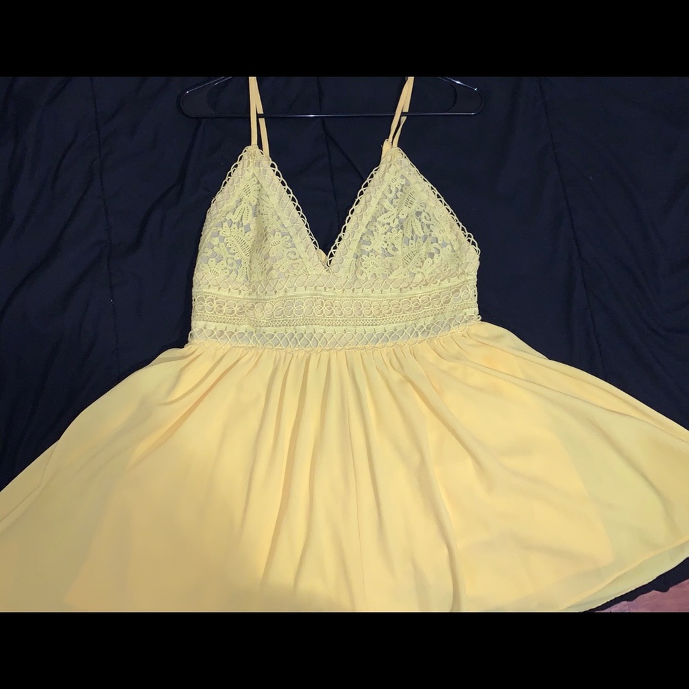 YELLOW FLORAL EMBROIDERED SHORTS ROMPER